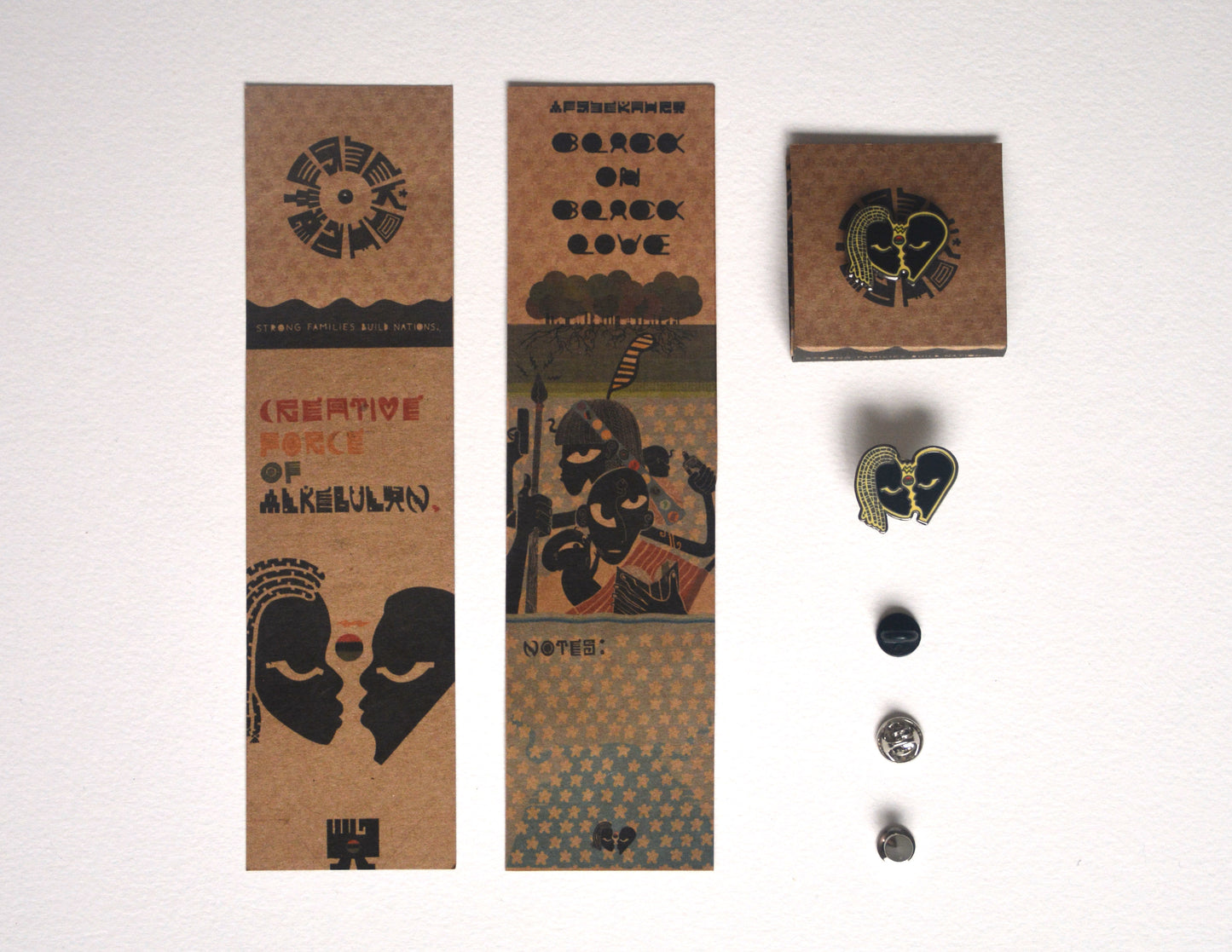 Black on Black Love Pins + Bookmark